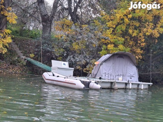 Dunai úszómű teljes bojlis felszereléssel, Neszmélyi-mellékág
