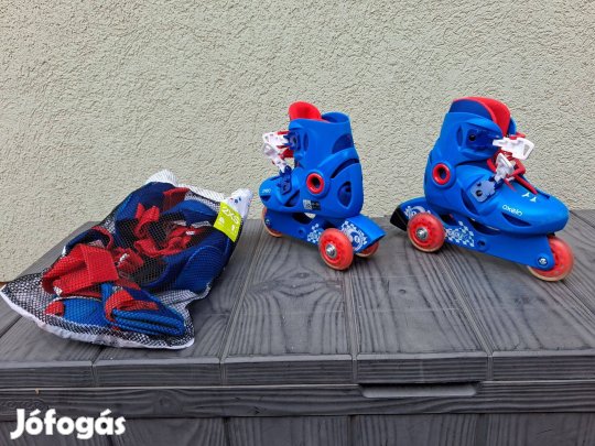 Dunakeszi eladó kék Oxelo gyerek görkorcsolya (26-28) + 2XS védőszett