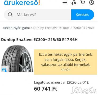 Dunlop nyárigumi garnitúra eladó!