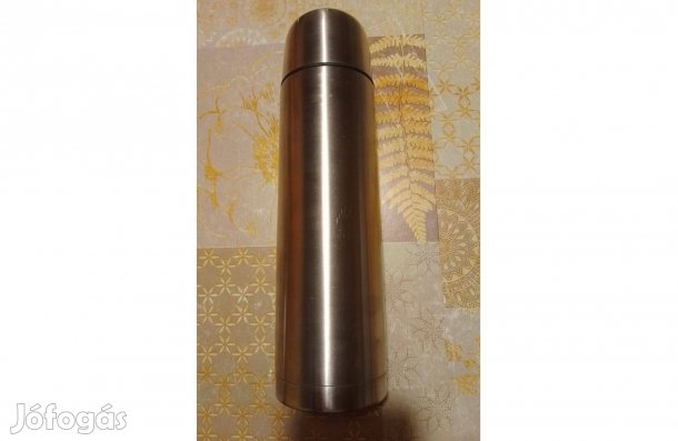 Dupla falu fém termosz, 1 literes, új, nem használt