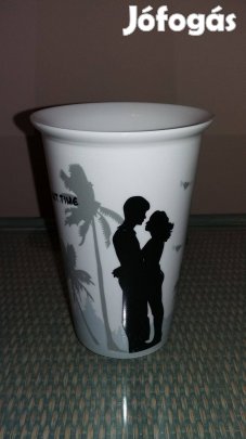 Dupla falú porcelán termosz bögre