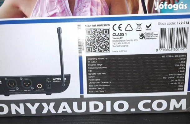 Dupla fejmikrofon kiváló, Vonyx WM82 vezeték nélküli komplett készlet