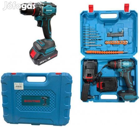 Dupla lítium akkus fémtokmányos csavarozó csavarbehajtó 21V / 2000mAh