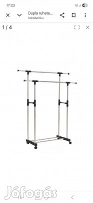 Dupla ruhatartó, ruhaszárító állvány, rozsdamentes, állítható hibátlan