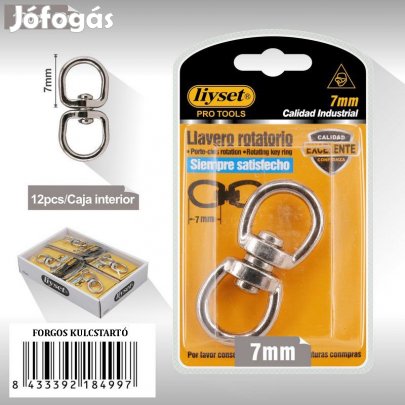 Dupla szem forg gyrk ezst fm 7mm