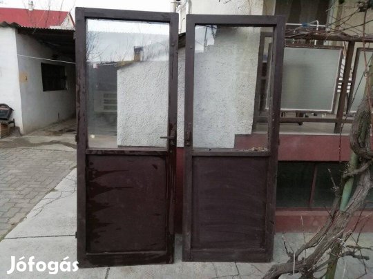 Dupla üvegű ajtó 2 db (tok nélkül, szétnyitható, 210 x 81 x 9 cm)