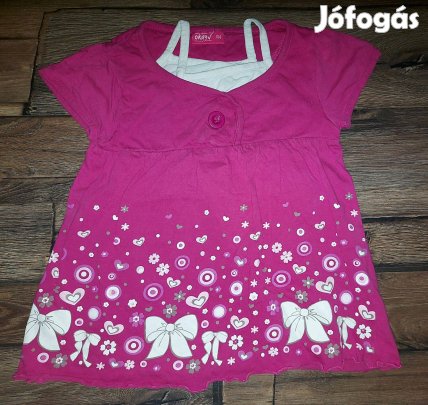 Duplahatású magenta színű masnis, szívecskés felső 104