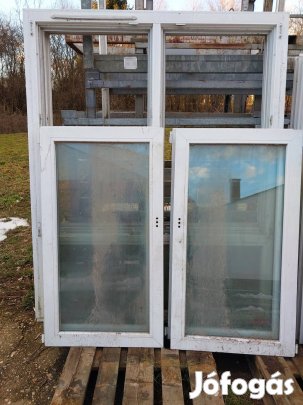 Duplaszárnyú műanyag tokos ablak eladó (150 x 185 cm)