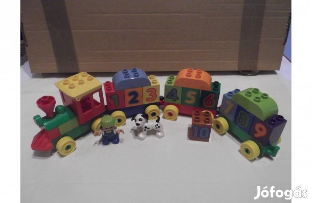 Duplo - Színes számos 1-9 -ig vonat szett - figurával és kutyával