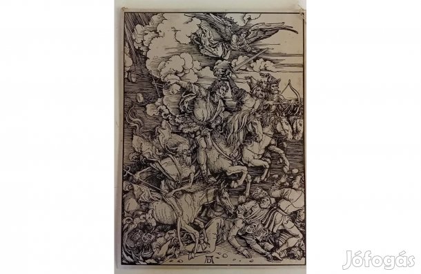 Dürer: Az Apokalipszis négy lovasa - rézkarc alumínium lemezen