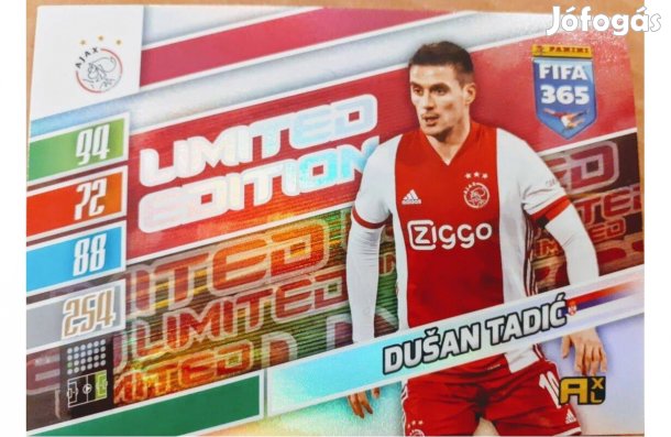 Dusan Tadic Ajax XXL Limited Edition focis kártya Panini FIFA 2022