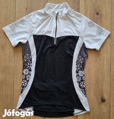 Dynamics fekete fehér virágos biciklis kerékpáros rövidujjú női mez M