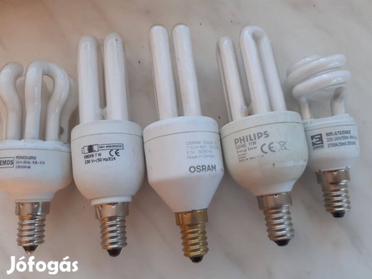 E14 energia takarékos izzók mignyon foglalattal 5db egybe