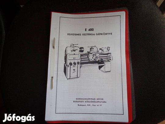 E400 eszterga tartozék gépkönyv E-400