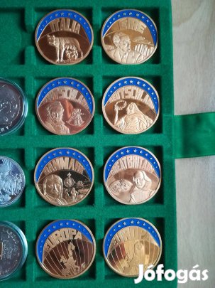 ECU - Európai integráció - érme sorozat, aranyozott Cuni, Proof