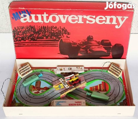 ELZETT Mini Autóverseny lemezárugyári játék retro régiség