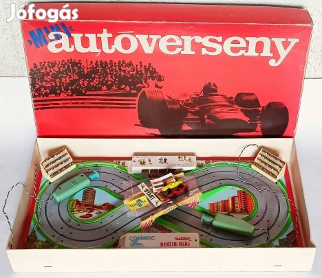 ELZETT Mini Autóverseny lemezárugyári játék szép de nem tökéletes álla