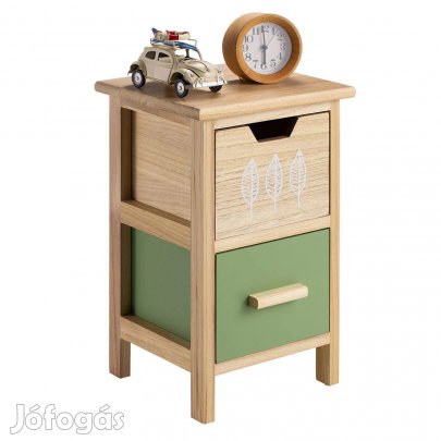 ESTA 2 fiókos éjjeliszekrény (barna-zöld) 95997