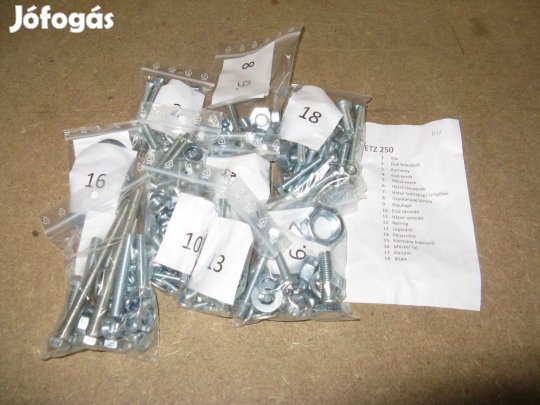 ETZ 250 blokk és váz csavar készlet