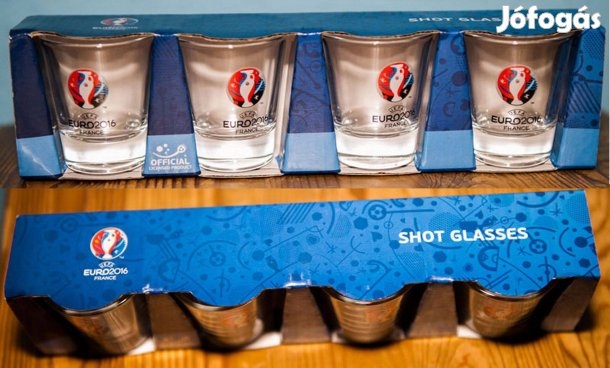 EURO2016 eredeti 4 darabos feles-pohár szett (új)