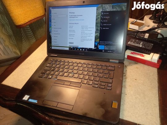 E 7470 Core i5 kamerás Dell ultrabook, jó akku, WIN 10, 256 SSD, 8 GB