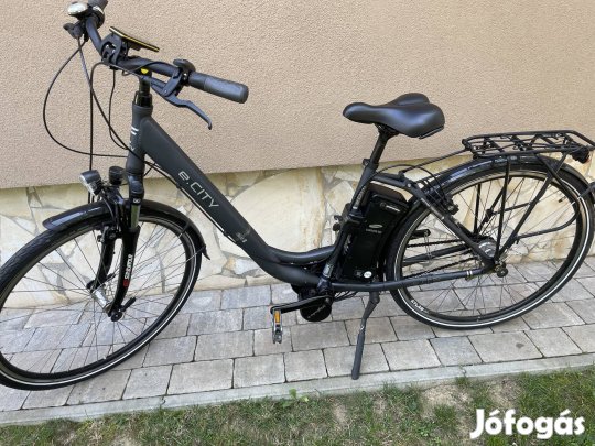 E-City ebike, pedelec, Bafang középmotor, agyváltó, 2300 km!