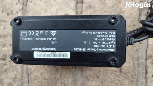 E-bike Bosch 36 V 6A akkumulátor töltő,nem smart !