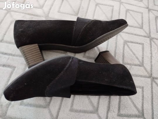 Easy Street Coburg fekete velúr hatású félcipő 38.5/39