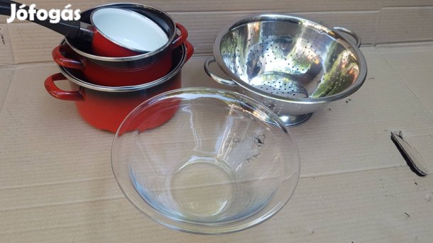 Edény lábas szűrő üvegtál