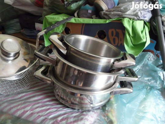 Edények ) Inox ) Rozsdamentes ) 2 db Lábas ) 1 db Tésztaszűrő_stb