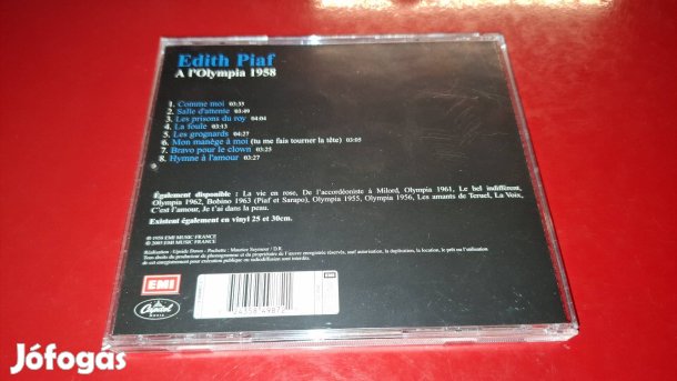 Edith Piaf A'  L' Olyimpia No3 Cd 2003