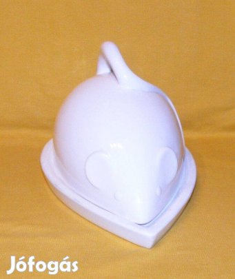 Egér alakú porcelán vajtartó