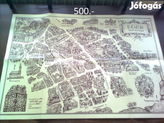 Eger belvárosa térkép (földrajz, történelem)