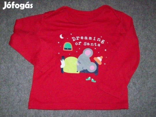 Egér mintás hosszú ujjú felső 12-18 hó (méret 86)