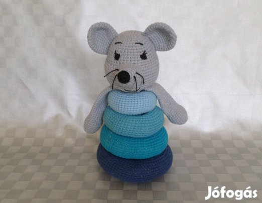 Egér piramis Montessori kézségfejlesztő összerakós baba játék