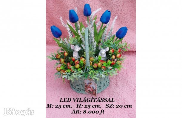 Egérkés díszkosár. Cuki-aranyos -nagyon szép megjelenés