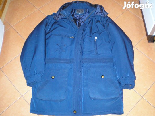Egészen sötétkék női télikabát kapucnival XXL-es XXL jó áron