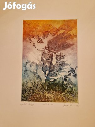 Egresi Zsuzsa rézkarc - Lepkék lovagja