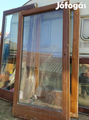 Egyben 2 db nehéz masszív erkély ajtó bukó-nyílók hőszigeteltek 108 x