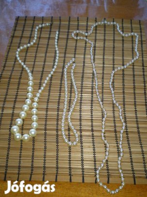 Egyben 3 darab régebbi nyaklánc gyöngysorok elszakadt