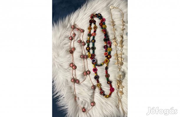 Egyben eladó 3 db egyedi hosszú színes nyaklánc
