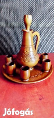 Egyedi Diófa Pálinkás/Likőrös Szett Kézi munka!