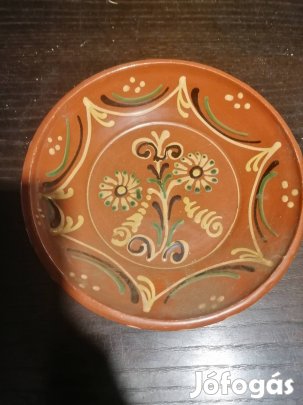 Egyedi Kézműves Kerámia Tányér / Népi Motívumos Dísztányér 