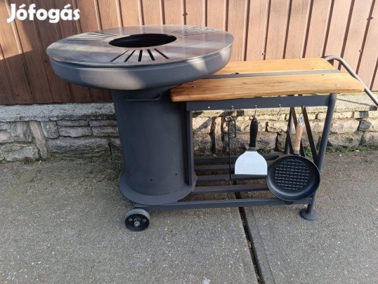 Egyedi Ofyr 800 Grillkocsi Plancsha Parti terasz grillező bográcstartó