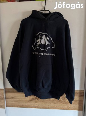 Egyedi ,Ős Magyar harcos felíratú XL , fekete ,kapucnis pulóver eladó