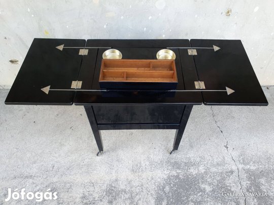 Egyedi! Wien Art Deco gurulós kávéházi Szivarkínáló 1920-as évek Bécs