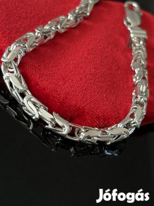 Egyedi, kézi készítésű ezüst király karkötő