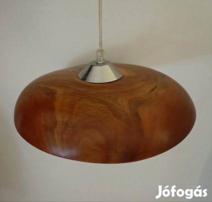 Egyedi, kézzel esztergált cseresznyefa gyökérbol keszult függőlámpa