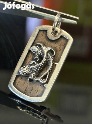 Egyedi ezüst És rózsafa halak Medál