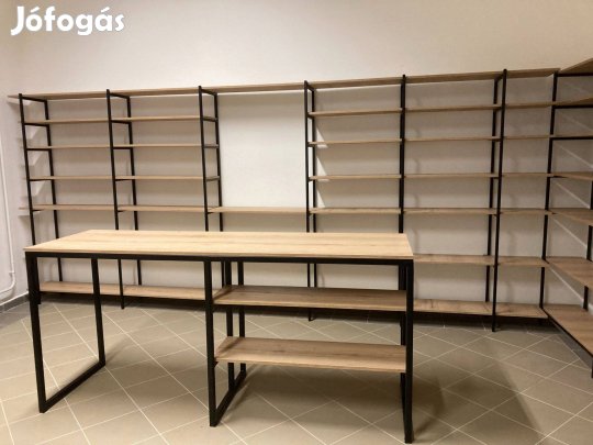 Egyedi gyártású prémium bolti polcrendszer loft / ipari stílus